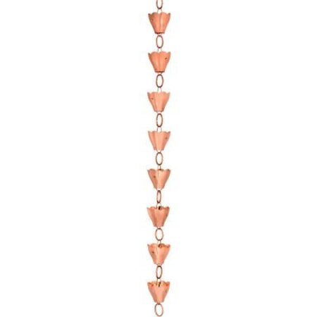 GOOD DIRECTIONS Good Directions 13 Cup Tulip Rain Chain, Polished Copper 463P-8